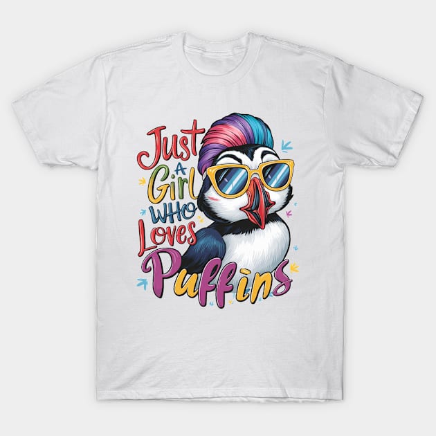 Just A Girl Who Loves puffins T-Shirt by alby store